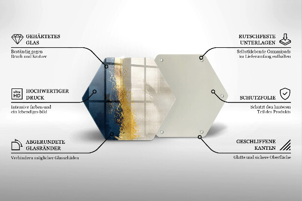 Glas Herdabdeckplatte Goldabstraktion