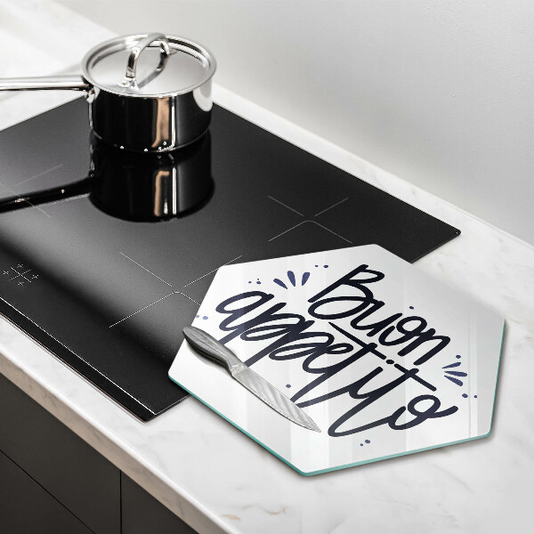 Glas Herdabdeckplatte Buon Appetito-Inschrift