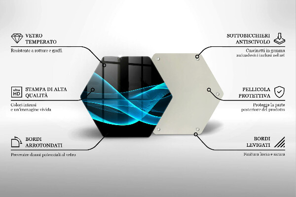 Glas Herdabdeckplatte Blaue Abstraktion