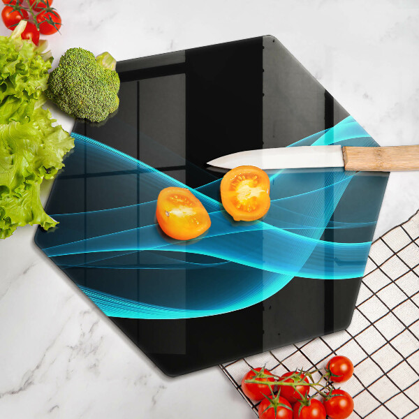 Glas Herdabdeckplatte Blaue Abstraktion