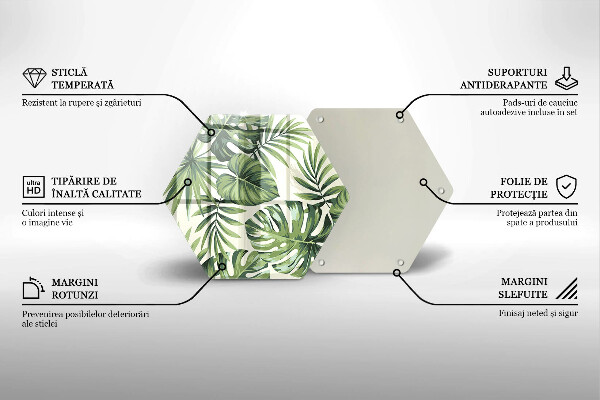 Glas Herdabdeckplatte Monstera hinterlässt Illustration