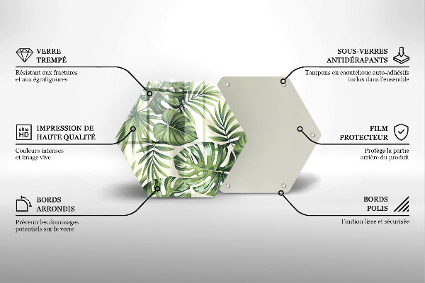 Glas Herdabdeckplatte Monstera hinterlässt Illustration