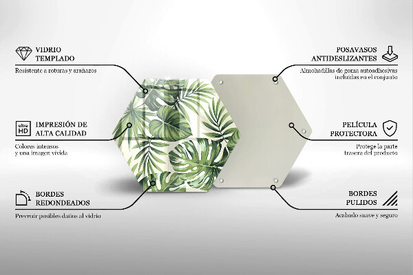 Glas Herdabdeckplatte Monstera hinterlässt Illustration