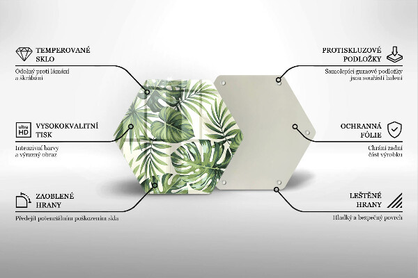 Glas Herdabdeckplatte Monstera hinterlässt Illustration