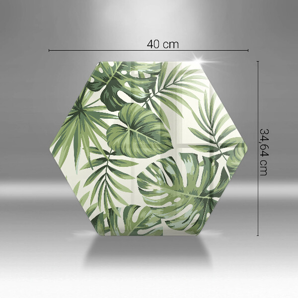 Glas Herdabdeckplatte Monstera hinterlässt Illustration
