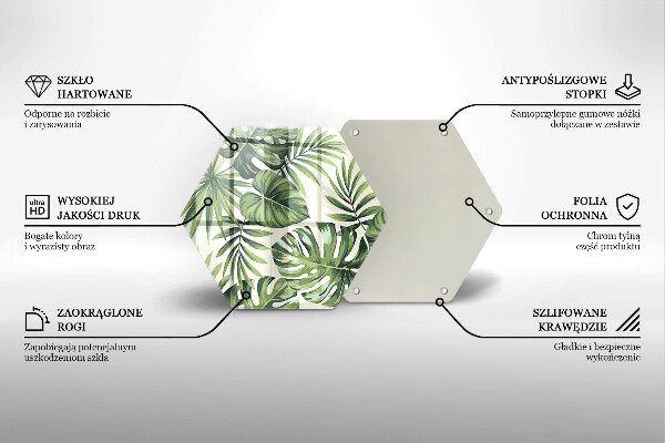 Glas Herdabdeckplatte Monstera hinterlässt Illustration