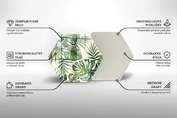 Glas Herdabdeckplatte Monstera hinterlässt Illustration