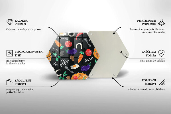 Glas Herdabdeckplatte Lebensmittelillustration