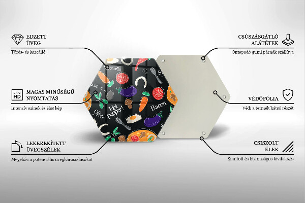Glas Herdabdeckplatte Lebensmittelillustration