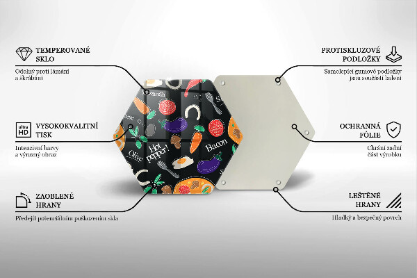 Glas Herdabdeckplatte Lebensmittelillustration