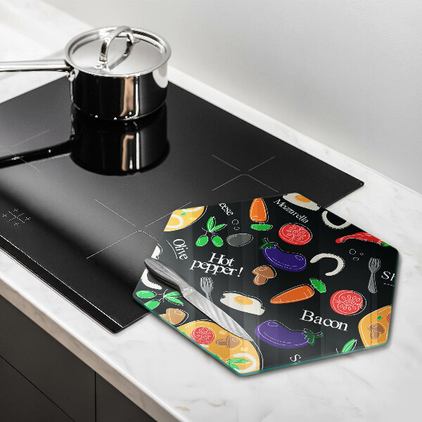 Glas Herdabdeckplatte Lebensmittelillustration