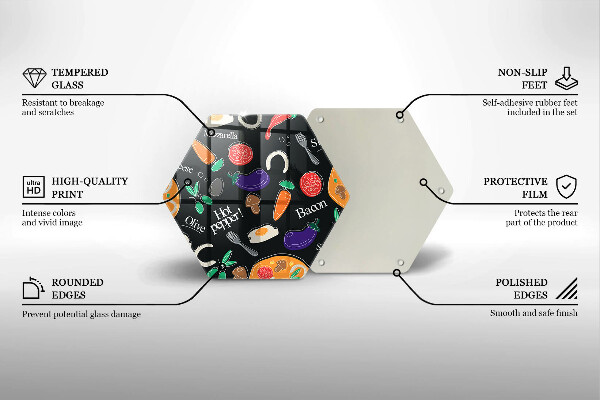 Glas Herdabdeckplatte Lebensmittelillustration