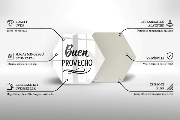 Glas Herdabdeckplatte Die Inschrift Buen provencho