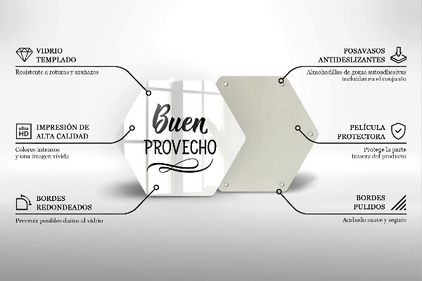 Glas Herdabdeckplatte Die Inschrift Buen provencho