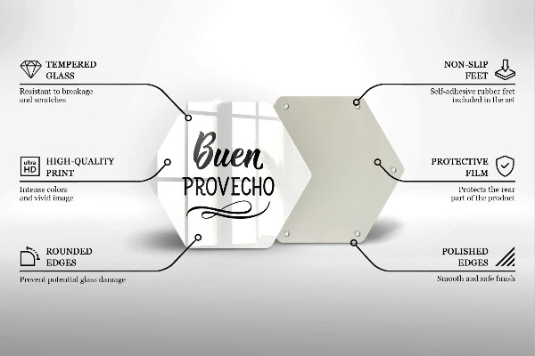 Glas Herdabdeckplatte Die Inschrift Buen provencho