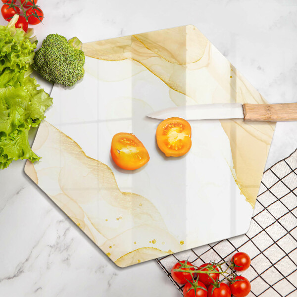 Glas Herdabdeckplatte Goldene Abstraktion