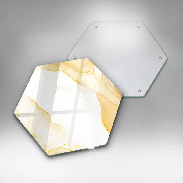 Glas Herdabdeckplatte Goldene Abstraktion