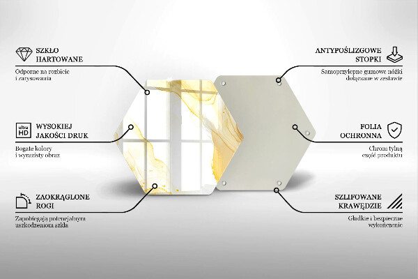 Glas Herdabdeckplatte Goldene Abstraktion