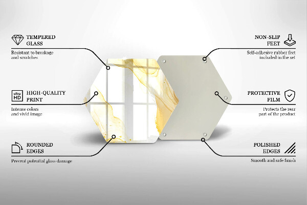 Glas Herdabdeckplatte Goldene Abstraktion
