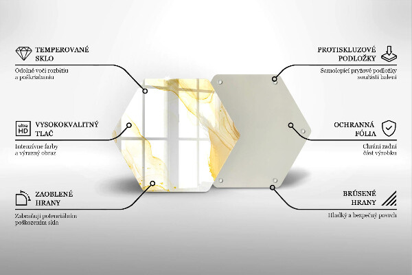 Glas Herdabdeckplatte Goldene Abstraktion