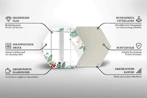 Glas Herdabdeckplatte Aquarellblätter