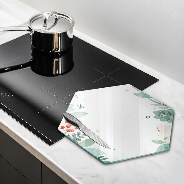 Glas Herdabdeckplatte Aquarellblätter