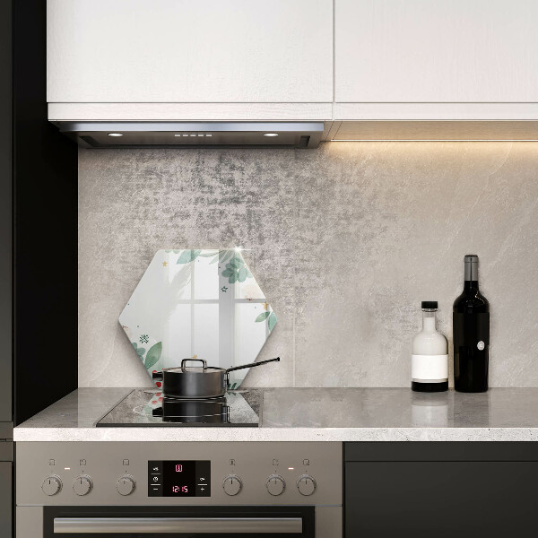 Glas Herdabdeckplatte Aquarellblätter