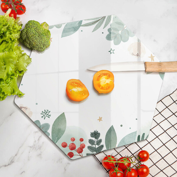 Glas Herdabdeckplatte Aquarellblätter