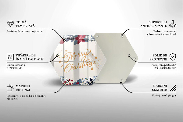 Glas Herdabdeckplatte Merry Christmas