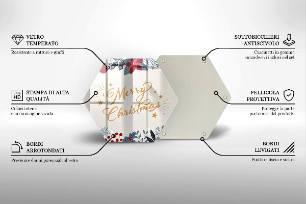 Glas Herdabdeckplatte Merry Christmas