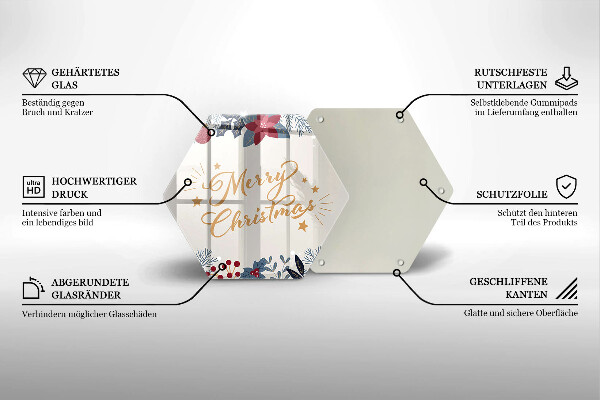Glas Herdabdeckplatte Merry Christmas
