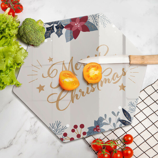 Glas Herdabdeckplatte Merry Christmas