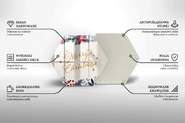 Glas Herdabdeckplatte Merry Christmas