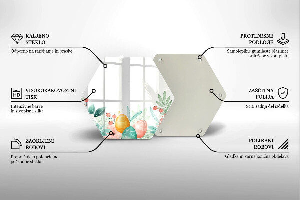 Glas Herdabdeckplatte Ostereier