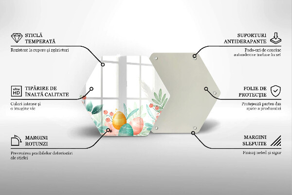 Glas Herdabdeckplatte Ostereier