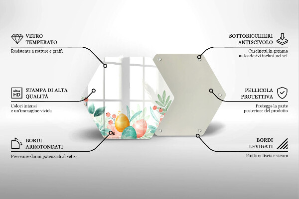 Glas Herdabdeckplatte Ostereier