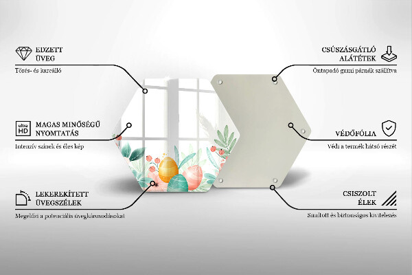 Glas Herdabdeckplatte Ostereier