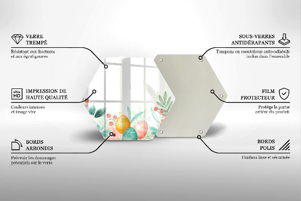 Glas Herdabdeckplatte Ostereier