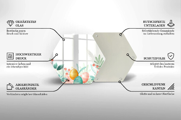 Glas Herdabdeckplatte Ostereier