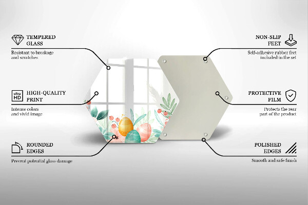 Glas Herdabdeckplatte Ostereier