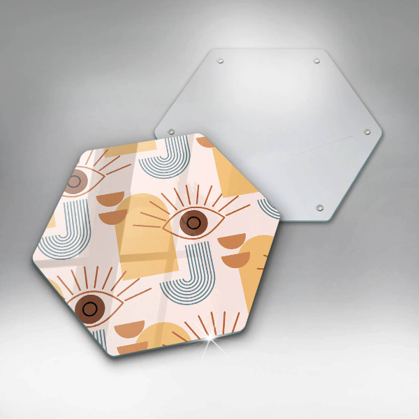 Glas Herdabdeckplatte Boho-Augenmuster