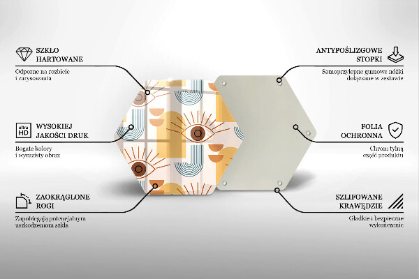 Glas Herdabdeckplatte Boho-Augenmuster