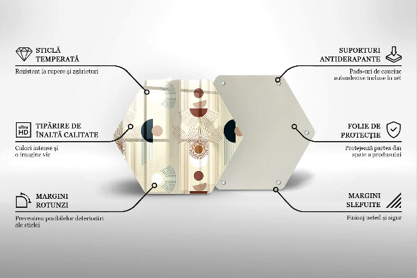 Glas Herdabdeckplatte Boho-Geometrieformen