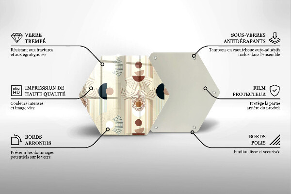 Glas Herdabdeckplatte Boho-Geometrieformen