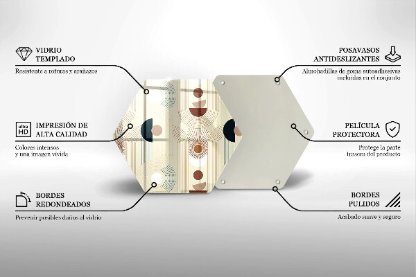 Glas Herdabdeckplatte Boho-Geometrieformen
