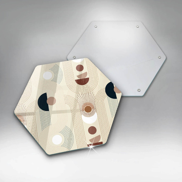 Glas Herdabdeckplatte Boho-Geometrieformen