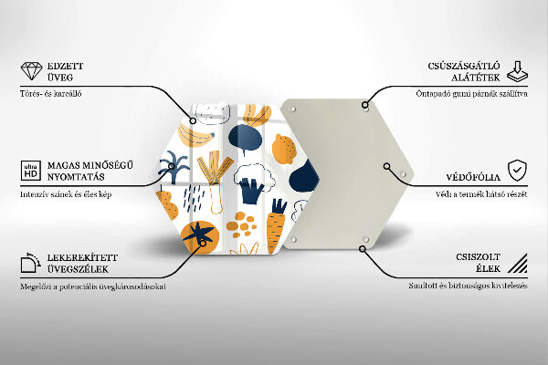 Glas Herdabdeckplatte Lebensmittelillustration