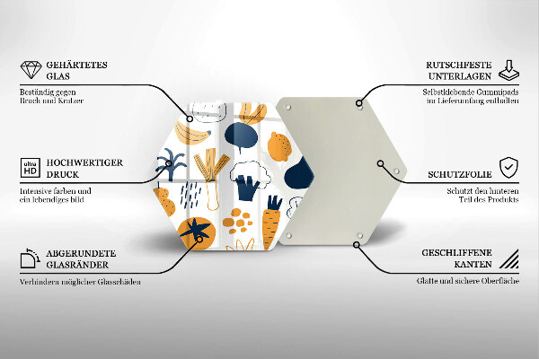Glas Herdabdeckplatte Lebensmittelillustration