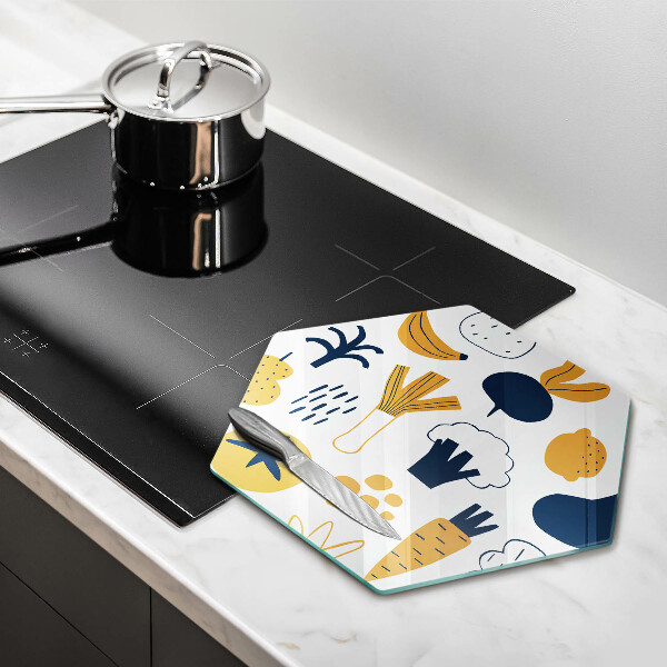 Glas Herdabdeckplatte Lebensmittelillustration