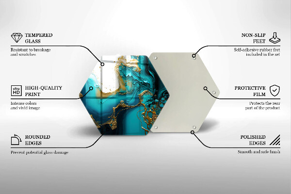 Glas Ceranfeldabdeckung Spritzschutz Türkisfarbene Abstraktion